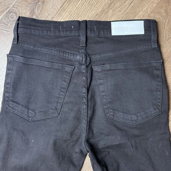 Re/Done | High Rise‎ Crop Button Fly Black Jeans - Picture 9 of 13